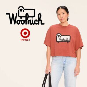 *NWT* WOOLRICH for Target oversized cropped boxy sheep tee | rust orange | XS, S